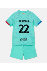 Barcelona Ilkay Gundogan #22 Jalkapallovaatteet Lasten Kolmas peliasu 2023-24 Lyhythihainen (+ Lyhyet housut)